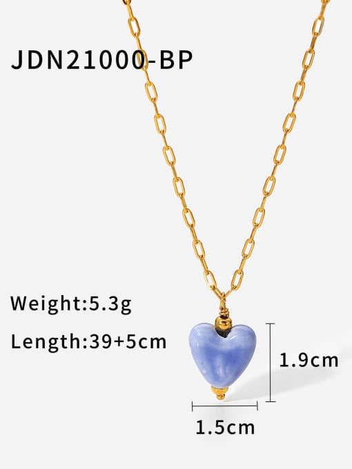 JDN21000 BP Stainless steel Ceramic Heart Vintage Necklace