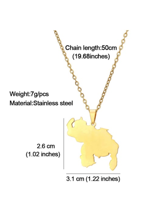 SONYA-Map Jewelry Stainless steel Medallion Ethnic Venezuela Map Pendant Necklace 4