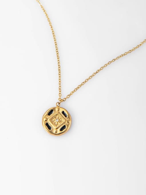 gold Cross Pendant Gold Retro All-match Thin Titanium Steel Necklace