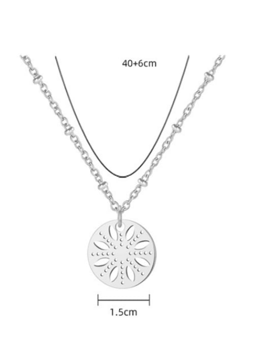 YAYACH Titanium Steel Hollow  Flower Minimalist Necklace 1