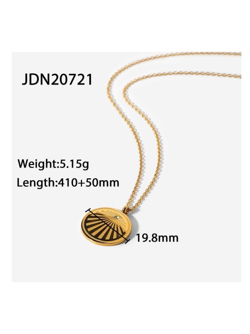 J&D Stainless steel Cubic Zirconia Round Trend Necklace 4