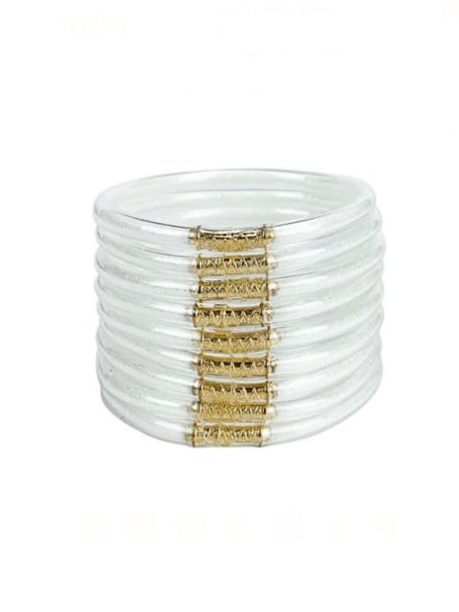 Clioro PVC Silicone Tube Gold Powder Bracelet, Jelly Bangles Bracelet, Cross-Border 9 in a Group 1