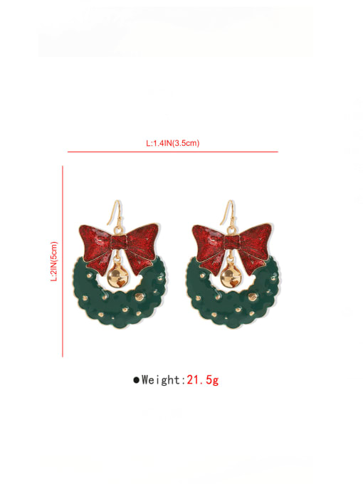 MeiDi-Jewelry Zinc Alloy Enamel Christmas Seris Hip Hop Hook Earring 2