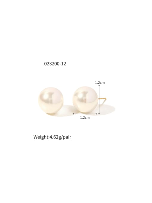 JDE2023200 12 Stainless steel Imitation Pearl Geometric Minimalist Stud Earring