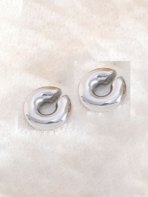 F913 steel ear clip Titanium Steel Geometric Minimalist Huggie Earring