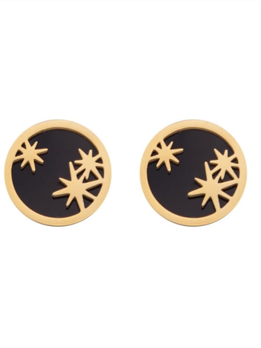 Gold Personalized exquisite awn star simple geometric stainless steel earrings