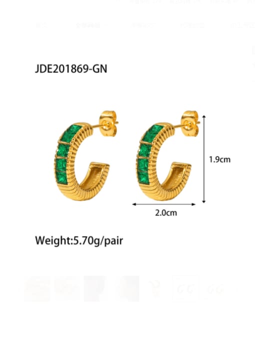 JDE201869 GN Stainless steel Cubic Zirconia Geometric Hip Hop Bracelet
