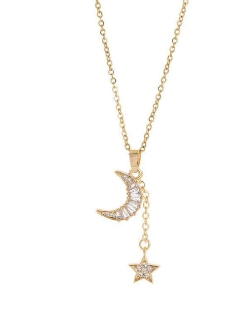 K.Love Titanium Steel Cubic Zirconia Star Dainty Lariat Necklace 0