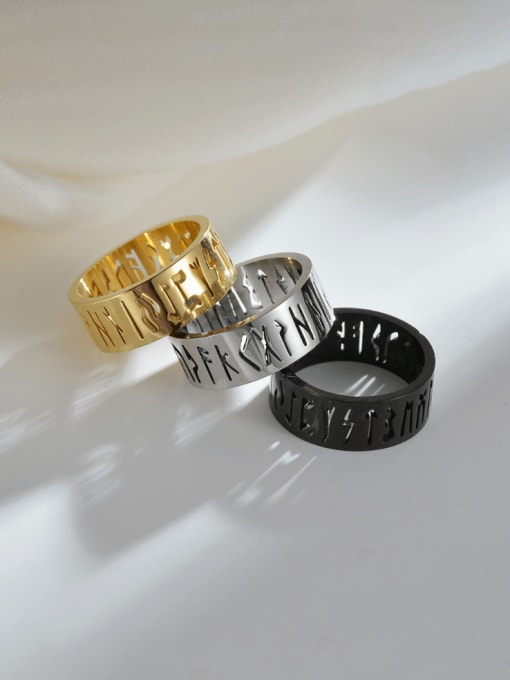 SM-Men's Jewelry Stainless steel Hollow Letter Hip Hop Men's Ring