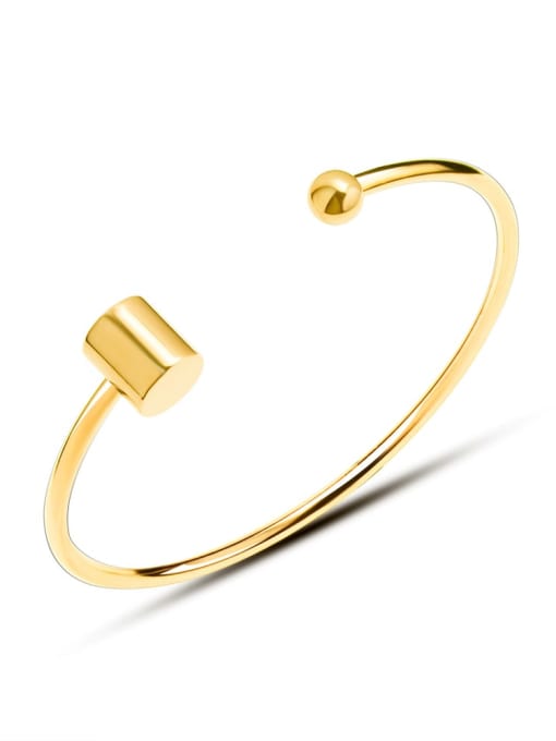 Z199 gold Titanium 316L Stainless Steel Geometric Vintage Cuff Bangle with e-coated waterproof