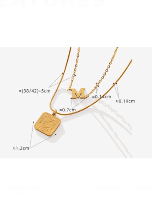 MAKA Titanium Steel Letter Minimalist Multi Strand Necklace 3