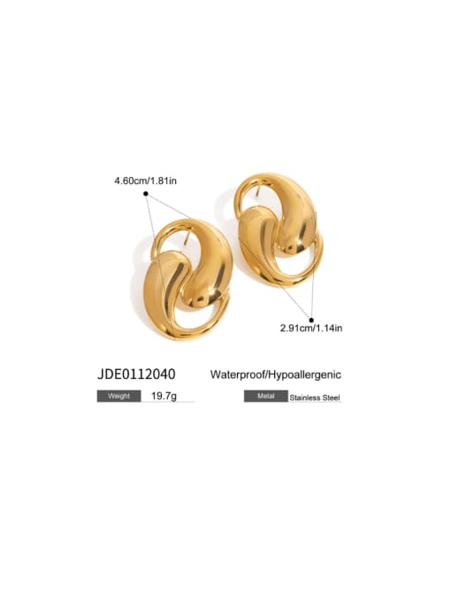 JDE0112040 Stainless steel Geometric Hip Hop Stud Earring