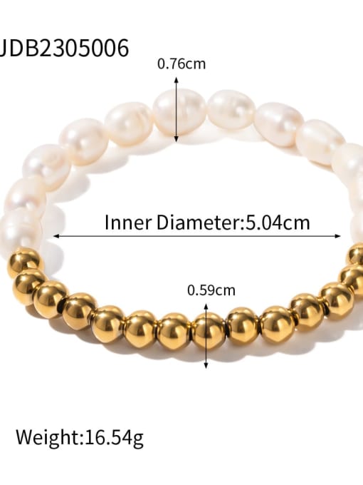 JDB2305006 Stainless steel Freshwater Pearl Geometric Minimalist Handmade Beaded Bracelet