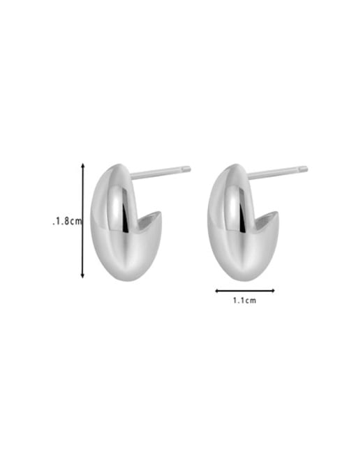 Clioro Brass  Smooth Geometric Minimalist Stud Earring 1