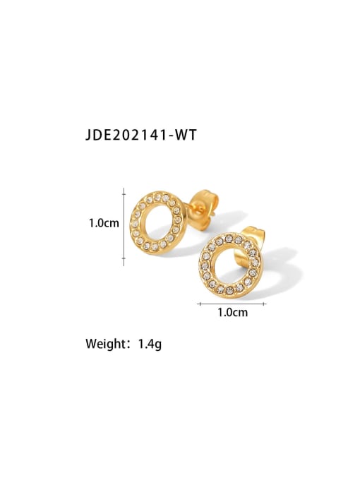 J&D Stainless steel Rhinestone Geometric Dainty Earring 2