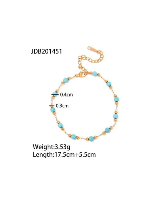 J&D Stainless steel Turquoise Geometric Dainty Bracelet 2