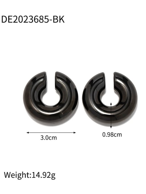 JDE2023685 BK Stainless steel Geometric Trend Clip Earring