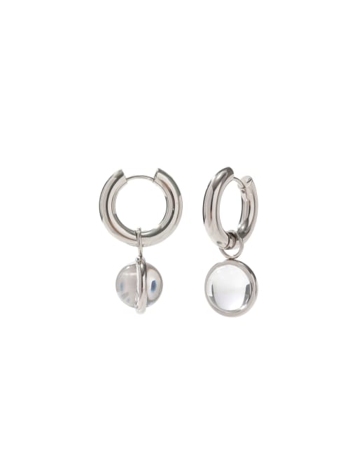 J&D Dainty Ball Stainless steel Glass Stone Earring and Necklace Set 0