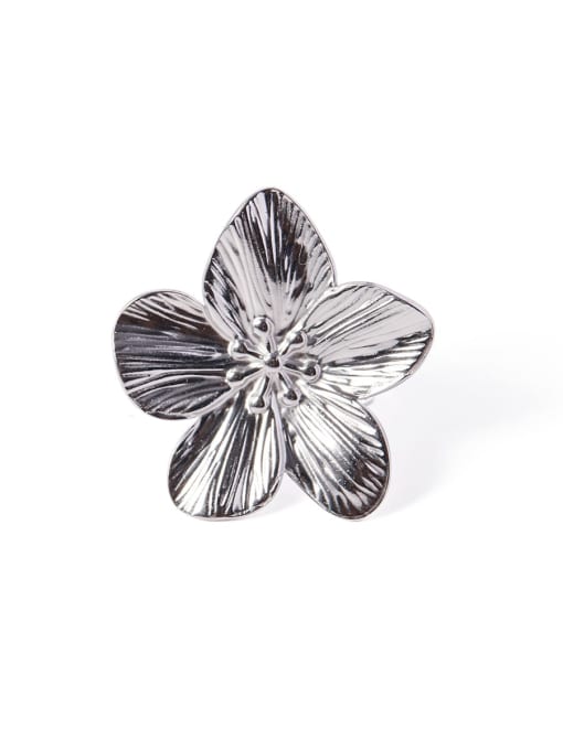 J&D Stainless steel Flower Hip Hop Band Ring 2