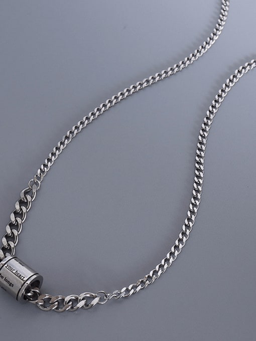 steel Titanium 316L Stainless Steel Geometric  Letter Vintage Necklace with e-coated waterproof