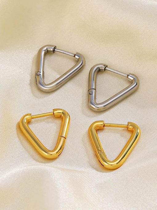 J$L  Steel Jewelry Stainless steel Triangle Minimalist Huggie Earring 1