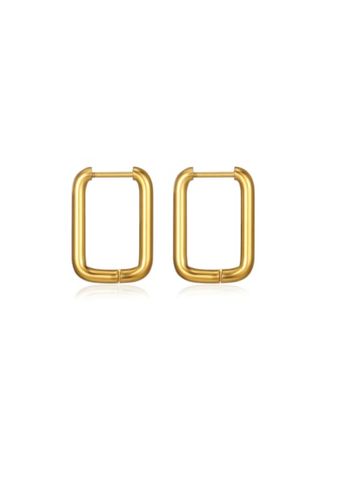 Gold rectangular earrings Stainless steel Geometric Minimalist Huggie Earring