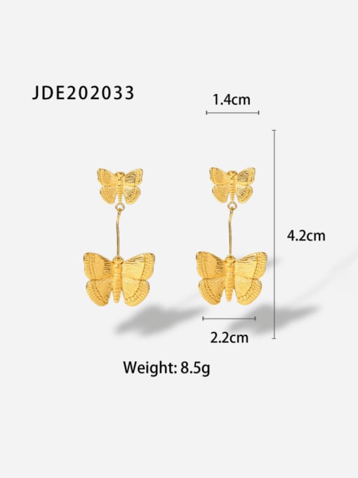 J&D Stainless steel Butterfly Vintage Drop Earring 2