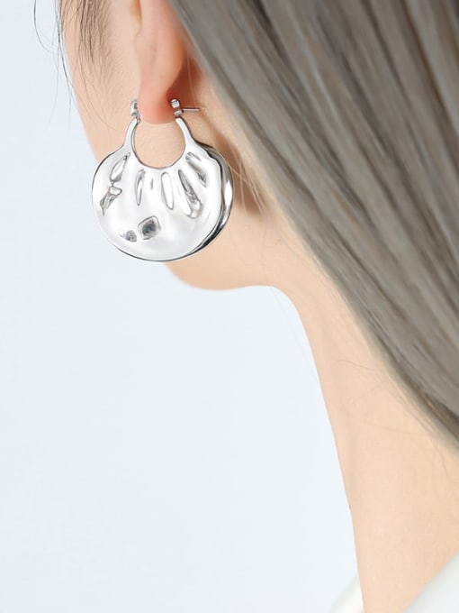 F753 Steel Color Earrings Titanium Steel Geometric Trend Drop Earring