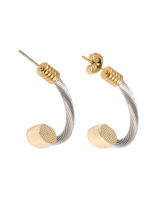 Steel earrings Stainless steel Vintage Irregular Ring Earring And Bracelet Set