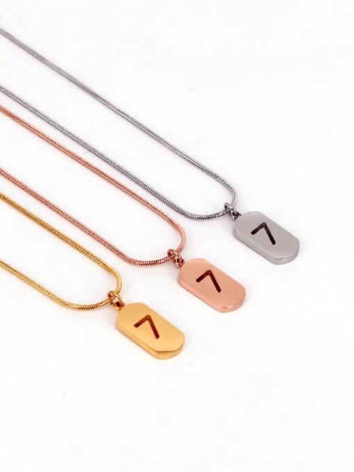 K.Love Titanium Number Minimalist Initials Necklace
