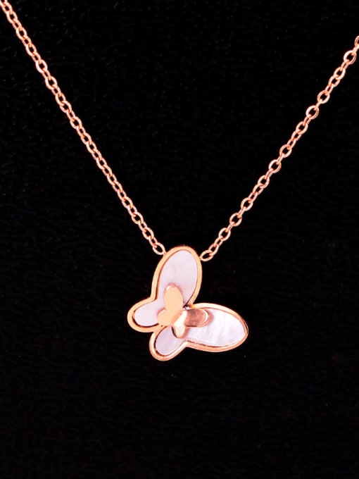 K.Love Titanium Shell Butterfly Dainty Necklace 3