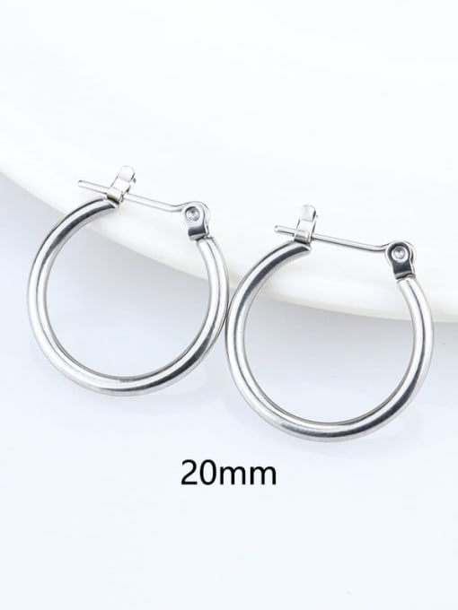 Steel  20MM Stainless steel Geometric Minimalist Hoop Earring