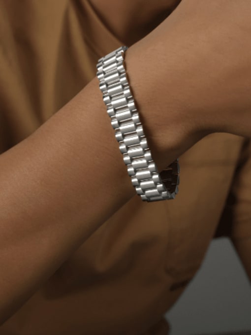 MAKA Titanium Steel Geometric Vintage Link Bracelet 5