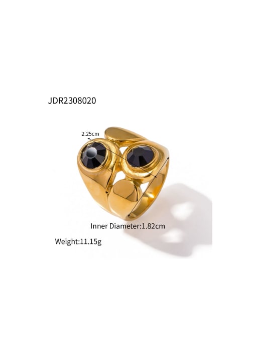 J&D Stainless steel Cubic Zirconia Geometric Trend Band Ring 3