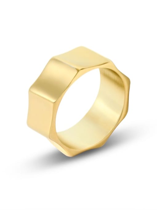A118 gold ring Titanium Steel Geometric Minimalist Band Ring