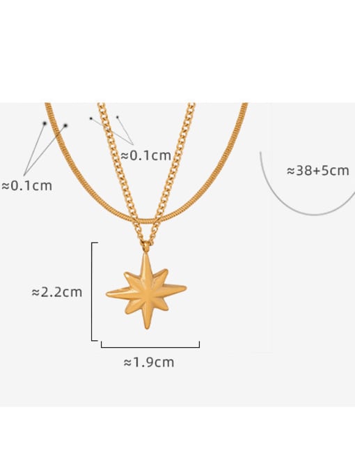MAKA Titanium Steel Star Minimalist Multi Strand Necklace 3