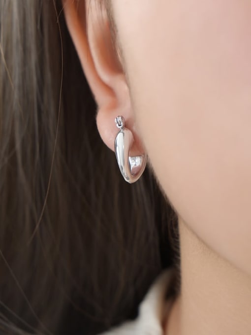 F924 Steel Color Earrings Titanium Steel Geometric Trend Stud Earring