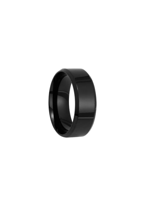 black Stainless steel Geometric Minimalist Men's Band Ring