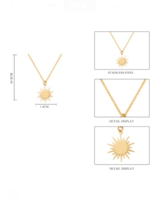 YAYACH Stainless steel  Minimalist Sun Flower Pendant Necklace 1