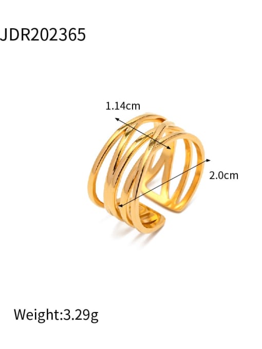 JDR202365 Stainless steel Geometric Vintage Stackable Ring