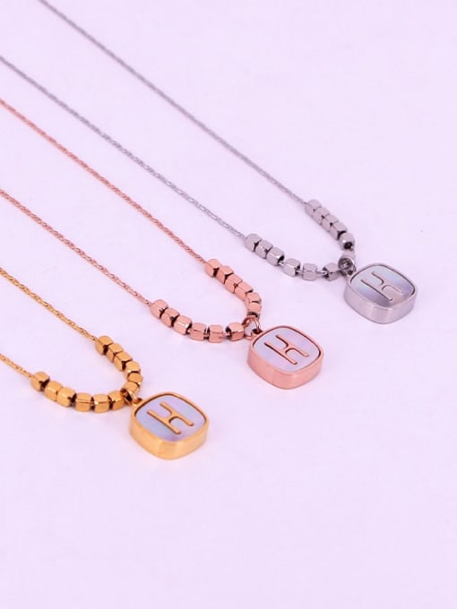 K.Love Titanium Steel Shell Letter Minimalist Necklace