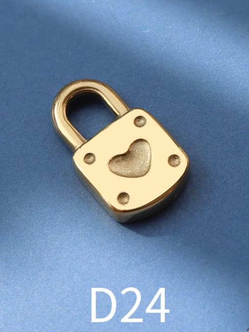 D24 gold love lock Titanium 316L Stainless Steel Cute  Lock Heart Pendant with e-coated waterproof
