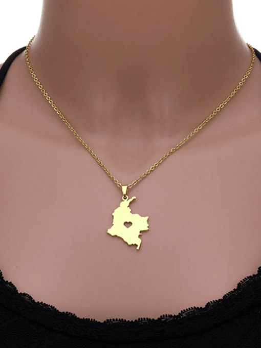 SONYA-Map Jewelry Stainless steel Irregular Hip Hop Map Necklace 1