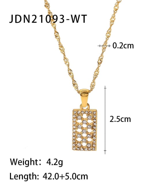 JDN21093 WT Stainless steel Cubic Zirconia Geometric Vintage Necklace