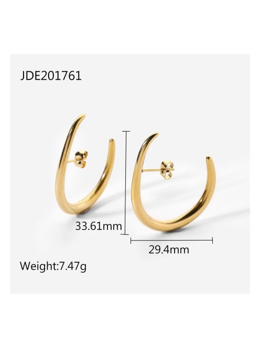 JDE201761 Stainless steel Geometric Trend Hook Earring