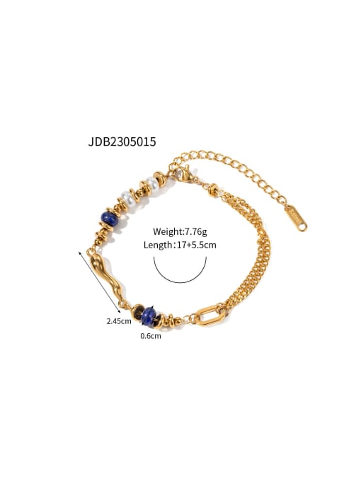 J&D Stainless steel Imitation Pearl Geometric Trend Bracelet 2