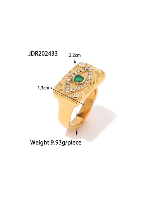 J&D Stainless steel Cubic Zirconia Geometric Trend Band Ring 2