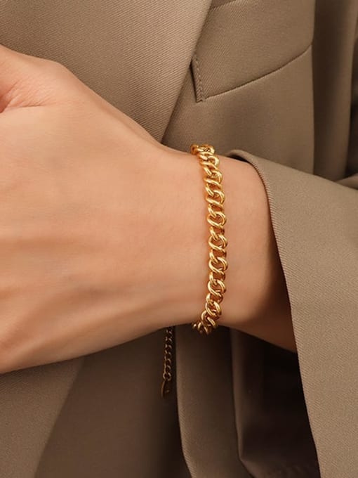 E058 gold ring clasp Bracelet Titanium Steel Vintage Irregular Bracelet and Necklace Set