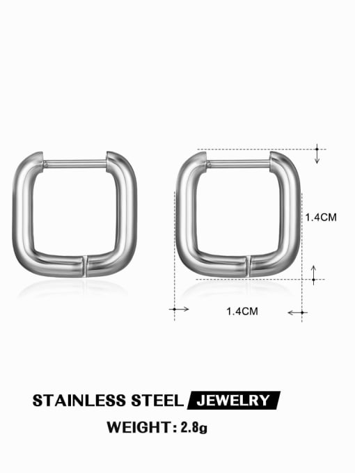 Steel color ZN465S Stainless steel Geometric Minimalist Huggie Earring