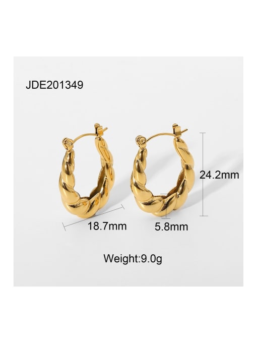 JDE201349 Stainless steel Geometric Trend Huggie Earring
